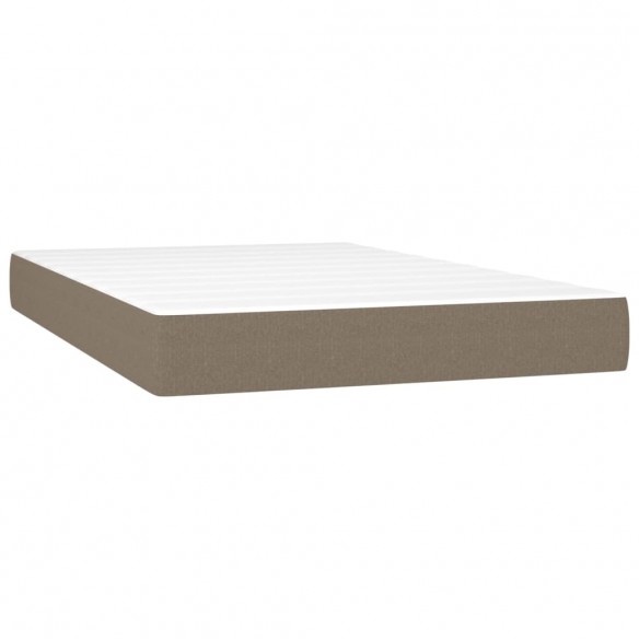 Cadre de lit avec matelas LED Taupe 120x200 cm Tissu