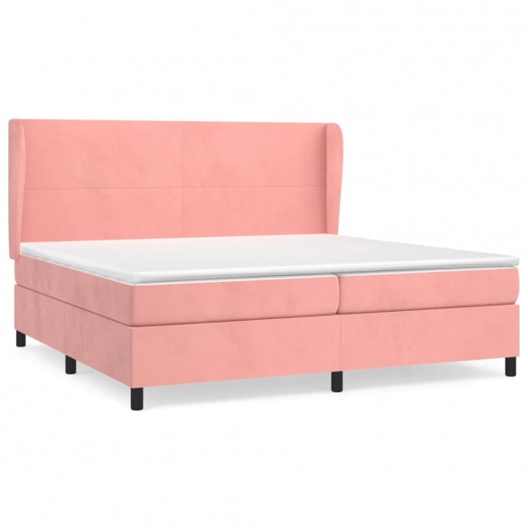 Cadre de lit avec matelas Rose 200x200 cm Velours