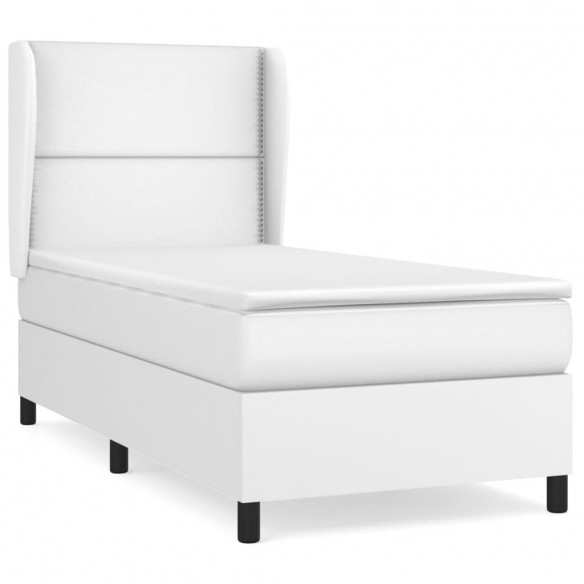 Cadre de lit avec matelas Blanc 80x200 cm Similicuir