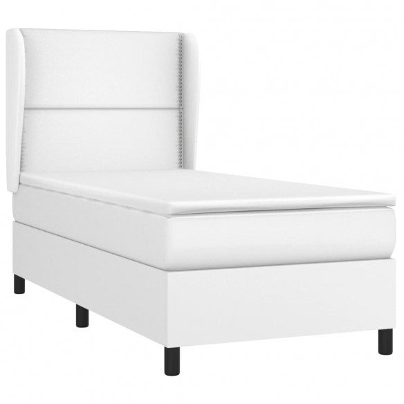 Cadre de lit avec matelas Blanc 80x200 cm Similicuir