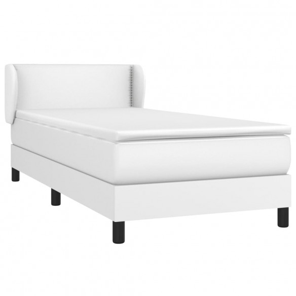 Cadre de lit avec matelas Blanc 100x200cm Similicuir