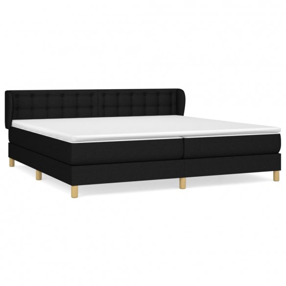 Cadre de lit avec matelas Noir 200x200 cm Tissu