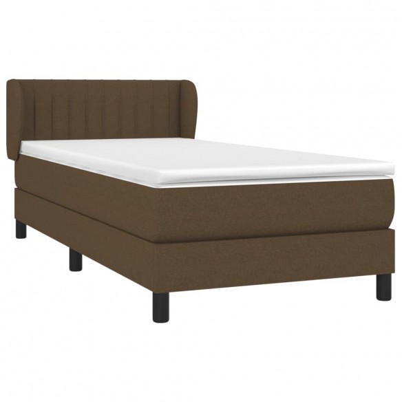 Cadre de lit avec matelas Marron foncé 90x190 cm