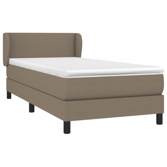 Cadre de lit avec matelas Taupe 100x200 cm Tissu