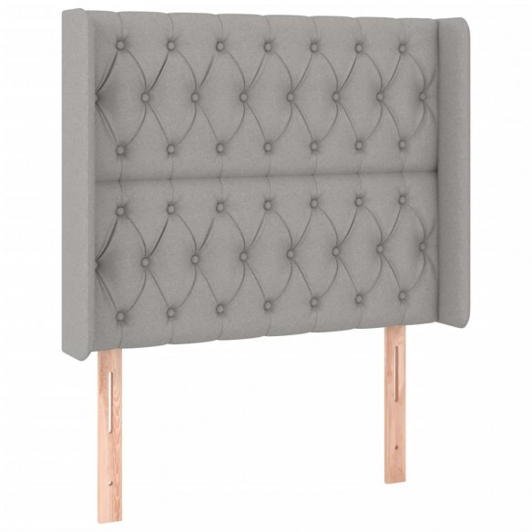 Tête de lit à LED Gris clair 93x16x118/128 cm Tissu