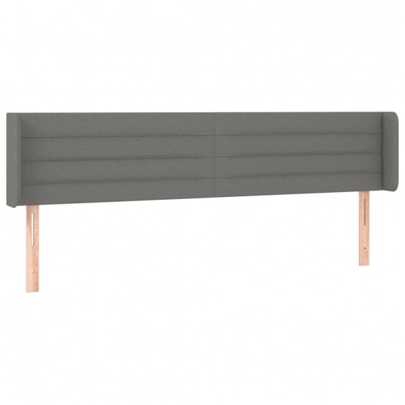 Tête de lit à LED Gris foncé 163x16x78/88 cm Tissu