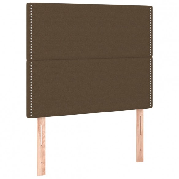 Tête de lit à LED Marron foncé 80x5x118/128 cm Tissu