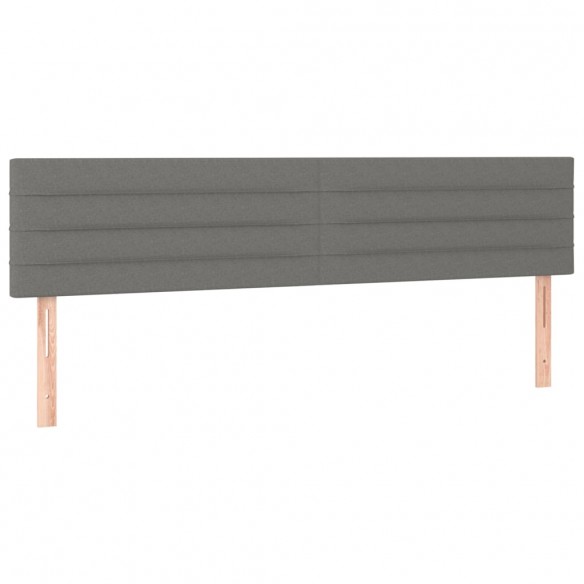 Tête de lit à LED Gris foncé 160x5x78/88 cm Tissu