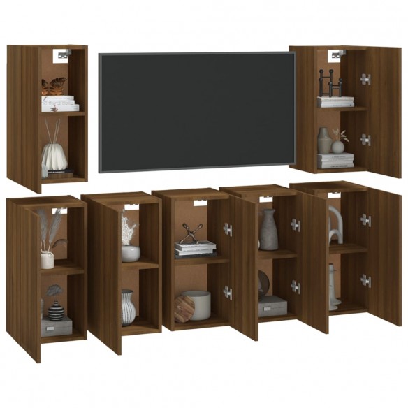 Meubles TV 7 pcs Chêne marron 30,5x30x60 cm Bois d'ingénierie