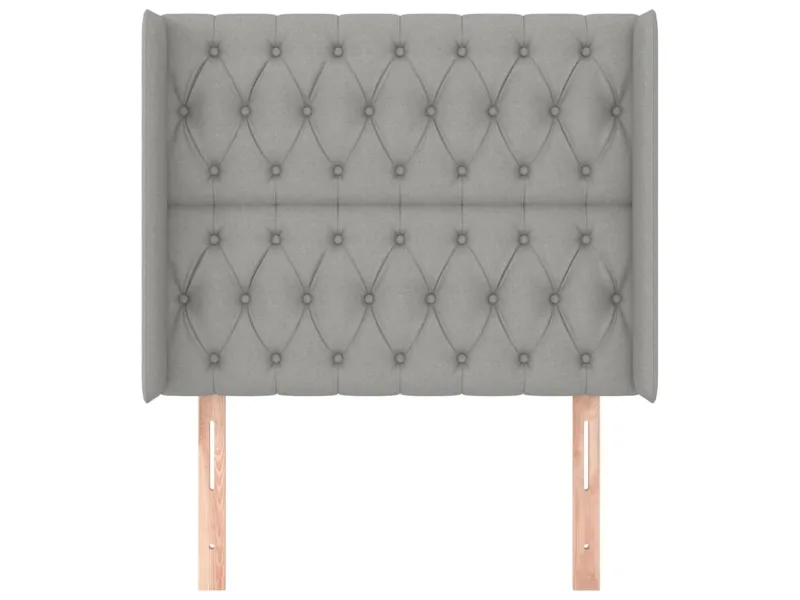 Tête de lit avec oreilles Gris clair 93x16x118/128 cm Tissu