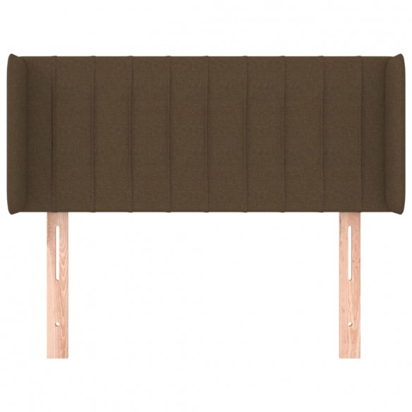 Tête de lit avec oreilles Marron Foncé 103x16x78/88 cm Tissu