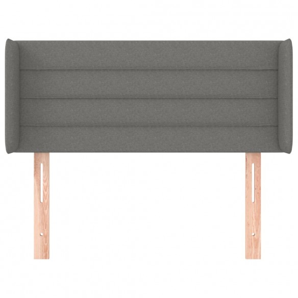 Tête de lit avec oreilles Gris foncé 83x16x78/88 cm Tissu