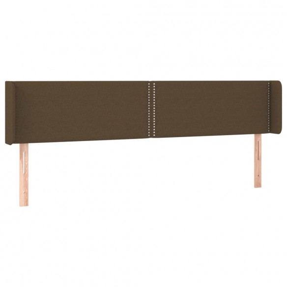 Tête de lit avec oreilles Marron Foncé 163x16x78/88 cm Tissu