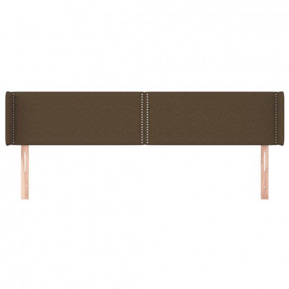 Tête de lit avec oreilles Marron Foncé 163x16x78/88 cm Tissu