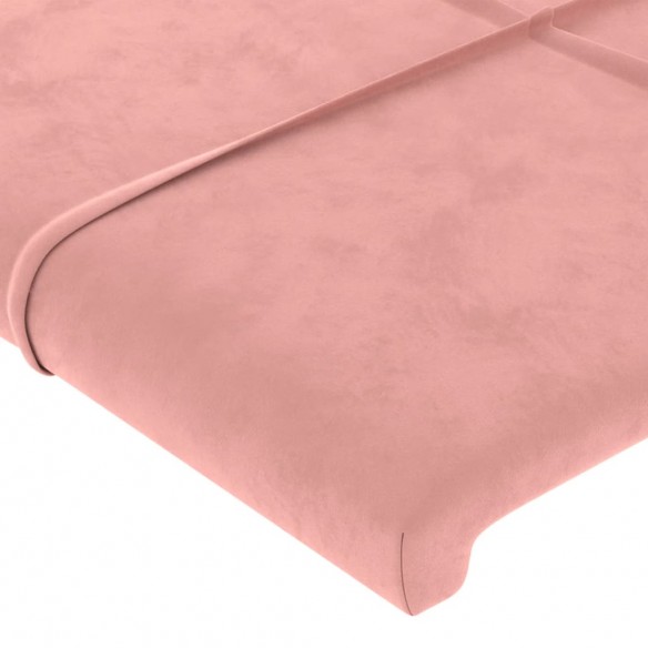 Tête de lit avec oreilles Rose 103x23x118/128 cm Velours