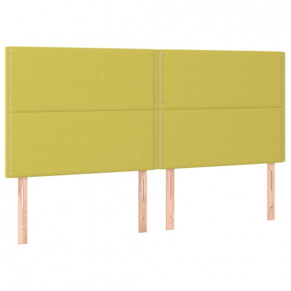 Têtes de lit 4 pcs Vert 80x5x78/88 cm Tissu