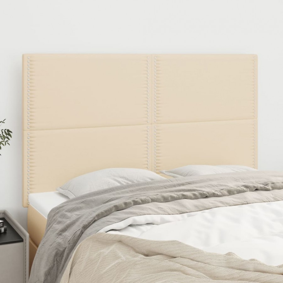 Têtes de lit 4 pcs Crème 72x5x78/88 cm Tissu