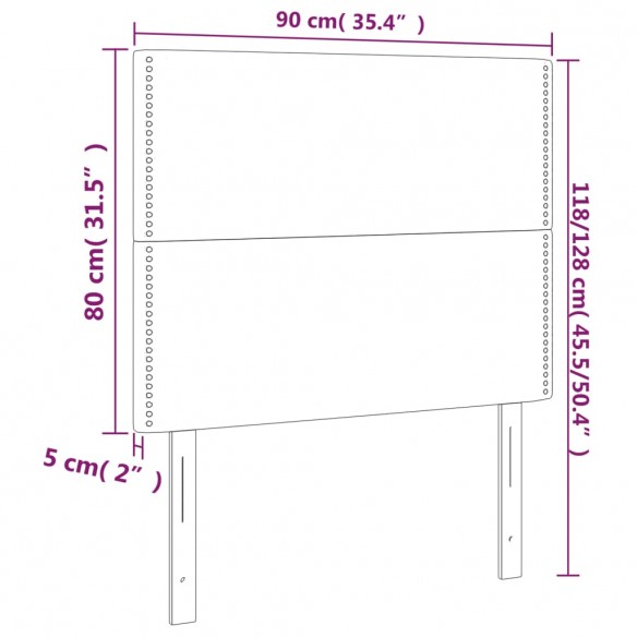 Têtes de lit 2 pcs Vert 90x5x78/88 cm Tissu