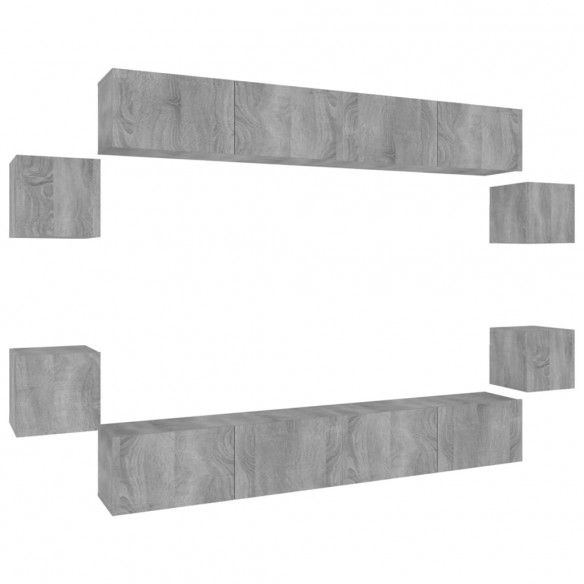 Ensemble de meubles TV 8 pcs Sonoma gris Bois d'ingénierie