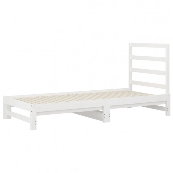 Lit coulissant Blanc 2x(90x190) cm Bois de pin massif