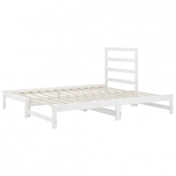 Lit coulissant Blanc 2x(90x190) cm Bois de pin massif