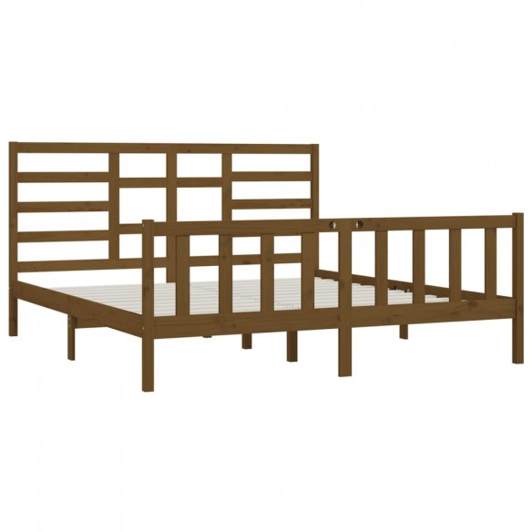 Cadre de lit Marron miel Bois de pin massif 200x200 cm