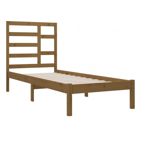 Cadre de lit Marron miel Bois massif 100x200 cm