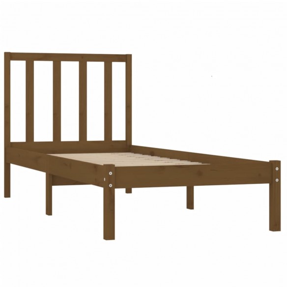 Cadre de lit Marron miel Bois de pin massif 100x200 cm