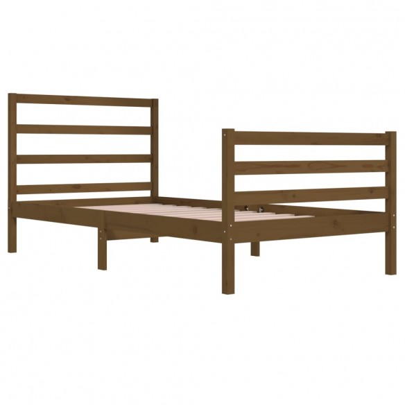 Cadre de lit Marron miel Bois de pin massif 100x200 cm