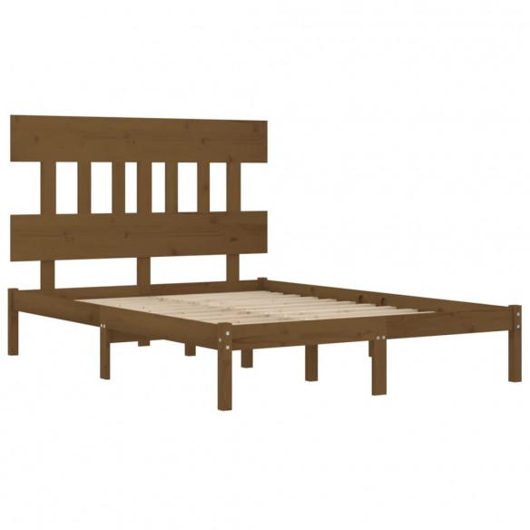 Cadre de lit Marron miel Bois massif 120x190 cm Petit Double