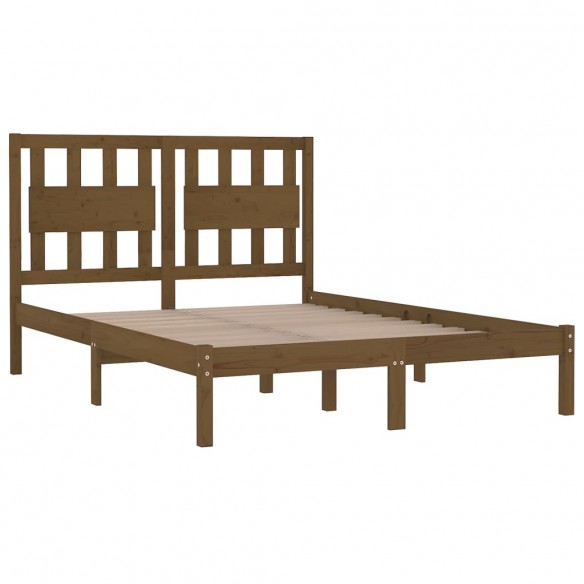 Cadre de lit Marron miel Bois de pin massif 200x200 cm