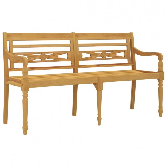 Banc Batavia avec coussin vert brillant 150 cm Bois teck massif