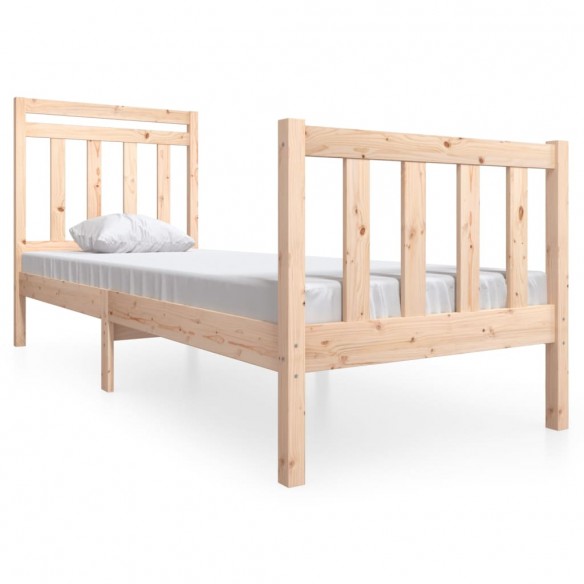 Cadre de lit Bois massif 75x190 cm Petit simple