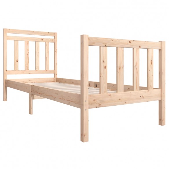 Cadre de lit Bois massif 75x190 cm Petit simple