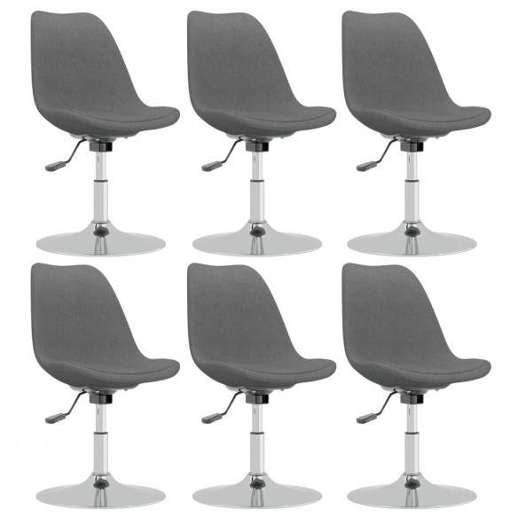 Chaises pivotantes à manger lot de 6 Gris clair Tissu