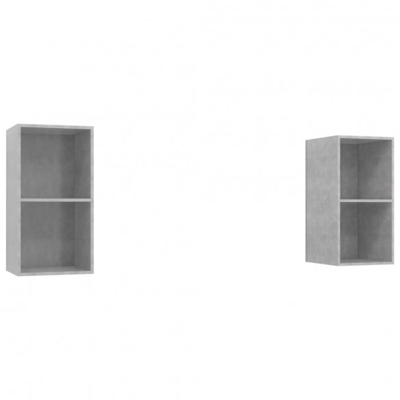 Meubles TV muraux 2 pcs Gris béton Aggloméré