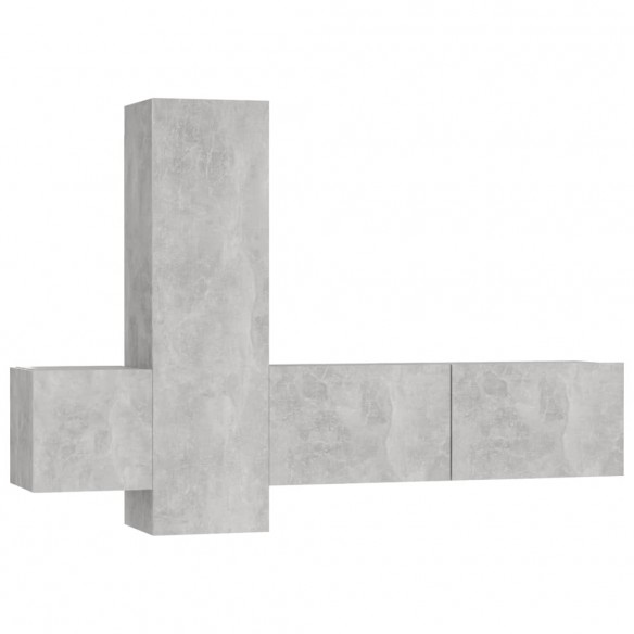 Ensemble de meubles TV 3 pcs Gris béton Aggloméré