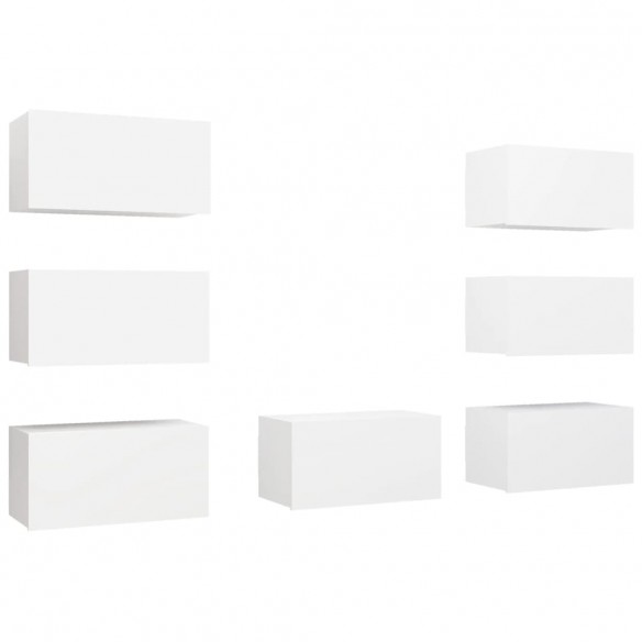 Meubles TV 7 pcs Blanc 30,5x30x60 cm Aggloméré