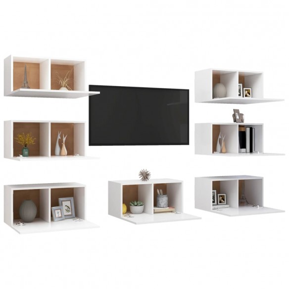 Meubles TV 7 pcs Blanc 30,5x30x60 cm Aggloméré