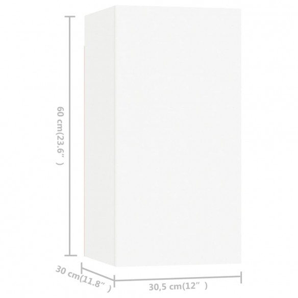 Meubles TV 7 pcs Blanc 30,5x30x60 cm Aggloméré