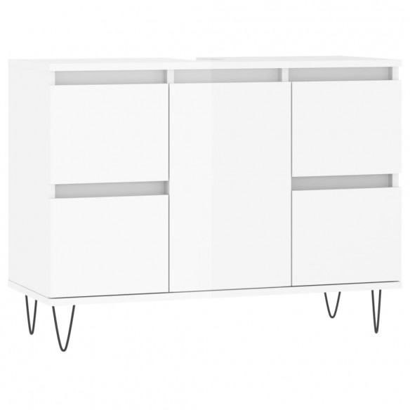 Armoire de salle de bain blanc brillant 80x33x60 cm