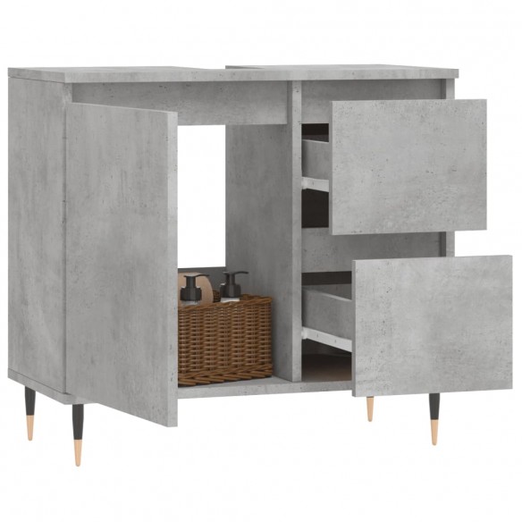 Armoire de salle de bain gris béton 65x33x60 cm