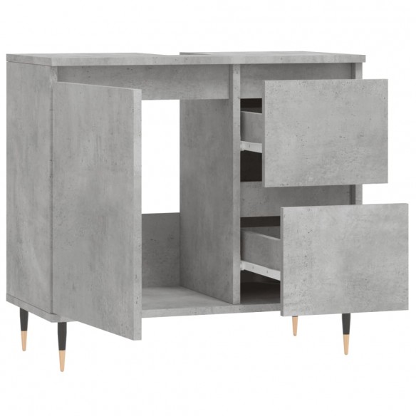 Armoire de salle de bain gris béton 65x33x60 cm