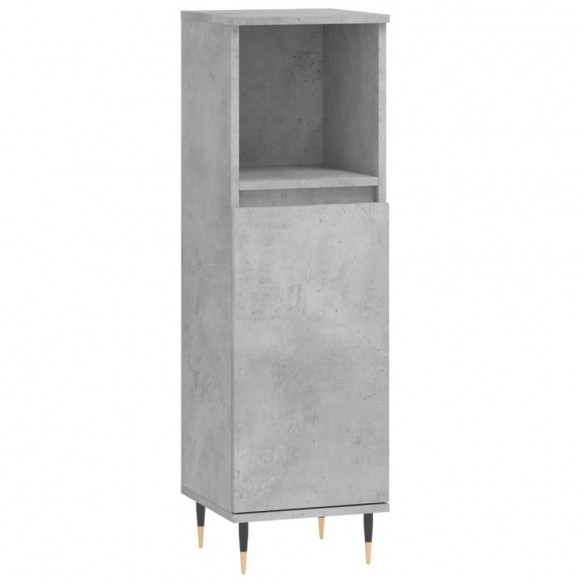 Armoire de salle de bain gris béton 30x30x100 cm