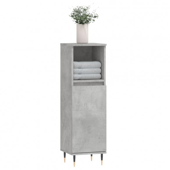 Armoire de salle de bain gris béton 30x30x100 cm