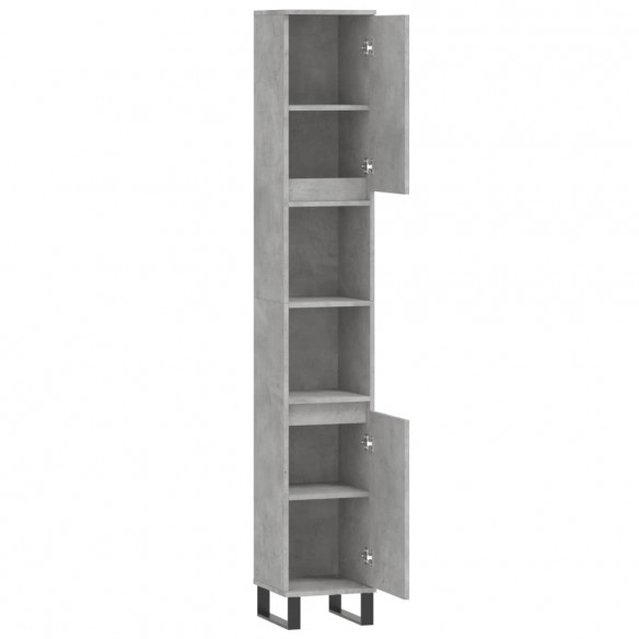 Armoire de salle de bain gris béton 30x30x190 cm