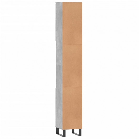 Armoire de salle de bain gris béton 30x30x190 cm