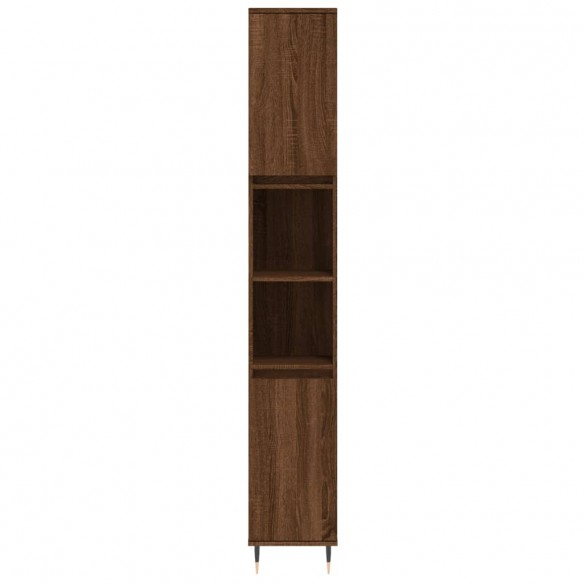 Armoire de bain chêne marron 30x30x190 cm bois d'ingénierie