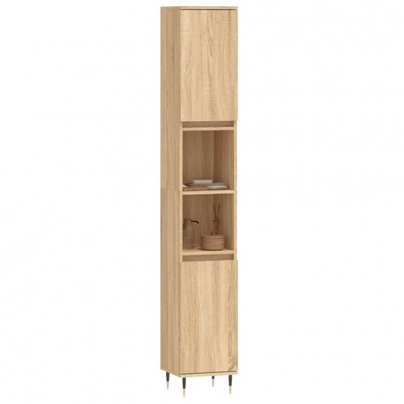 Armoire salle de bain chêne sonoma 30x30x190 cm