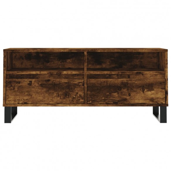 Meuble TV chêne fumé 100x34,5x44,5 cm bois d'ingénierie